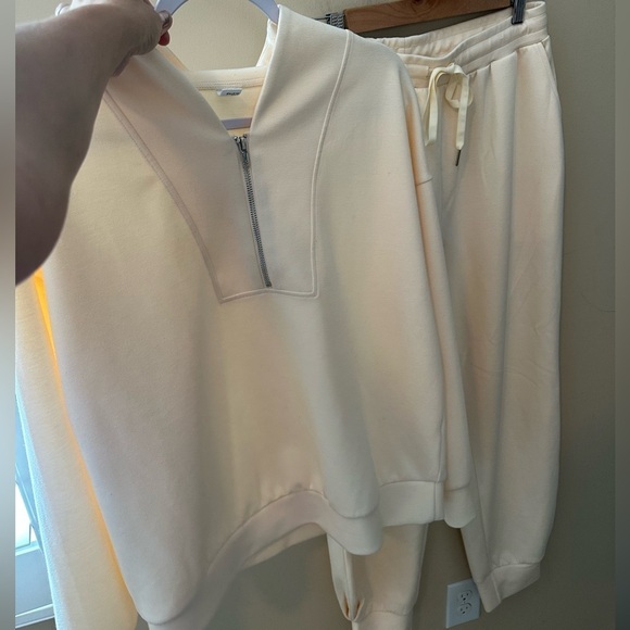 Aleumdr Sweatsuit Half Zip Pullover Long Sleeve Sweatshirt Jogger Pants Set L - Picture 1 of 12